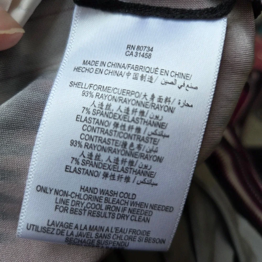 BCBGMAXAZRIA Women's Size S Pink Gray Ikat Print Draped Twist Front Midi‎ Dress